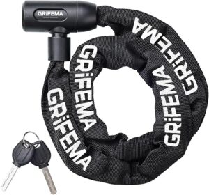 antivol de chaîne GRIFEMA GA1201-12 de 120 cm de couleur noire avec deux clés incluses