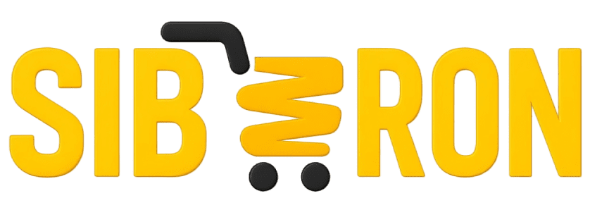 Logo de Sibaron avec le texte en jaune et un chariot stylisé.