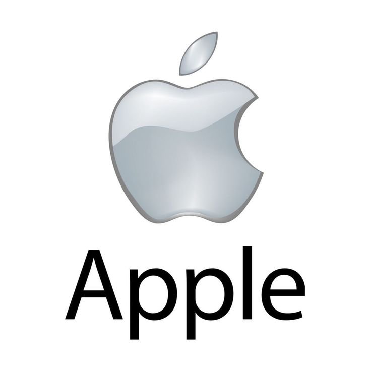 Logo d'Apple avec une pomme stylisée et le mot 'Apple' en dessous en lettres noires.