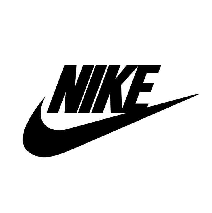 Logo noir de Nike avec le mot 'NIKE' et le swoosh emblématique.